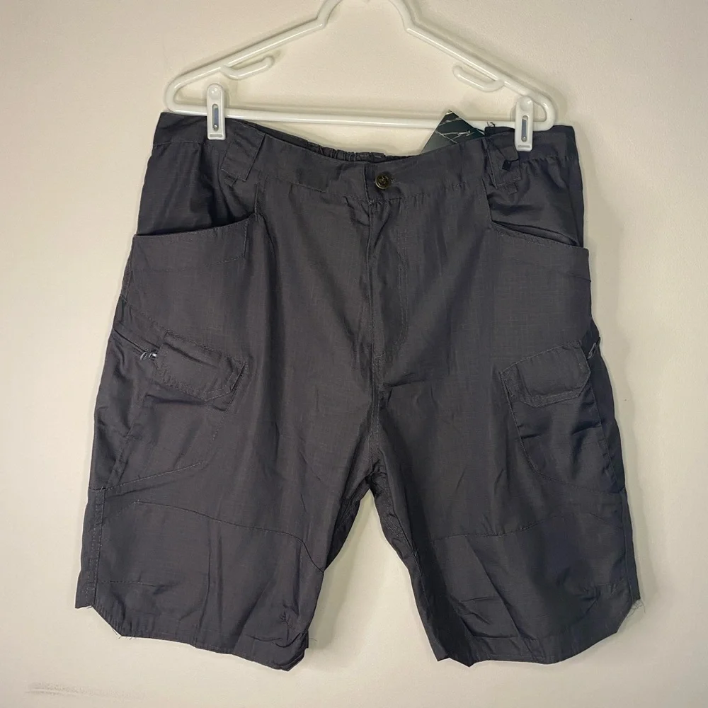 NWT Mens Outdoor Equipment‎ Cargo Gray Shorts Elastic Waist Size 2XL